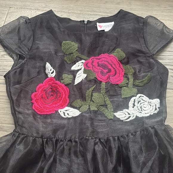 L’atiste | By Amy Floral Embroidered Dress - Black and Pink Size Small - Picture 4 of 14